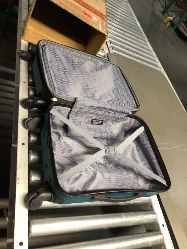 Photo 3 of ***DAMAGED - HANDLE WON'T GO UP ALL THE WAY***
Travelers Club Chicago Hardside Expandable Spinner Luggage, Teal, 20" Carry-On Teal 20" Carry-On