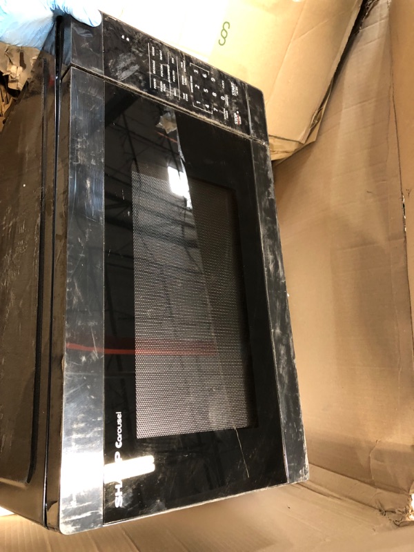 Photo 6 of **DIRTY AND SCRATCHED***SHARP ZSMC1161HB Oven with Removable 12.4" Carousel Turntable, Cubic Feet, 1000 Watt Countertop Microwave, 1.1 CuFt, Black