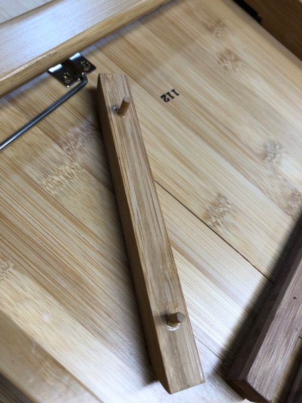 Photo 6 of ***DAMAGED - WOOD SPLITTING - SEE PICTURES***
Laptop Desk Nnewvante Bamboo Laptop Table Adjustable Lap Tray Bed Serving Tray Breakfast Table Foldable Coffee Tea Table 5 Tilting Top Angles 4 Latches Large Size 27.95" x 13.8" Bamboo 27.95 Inch