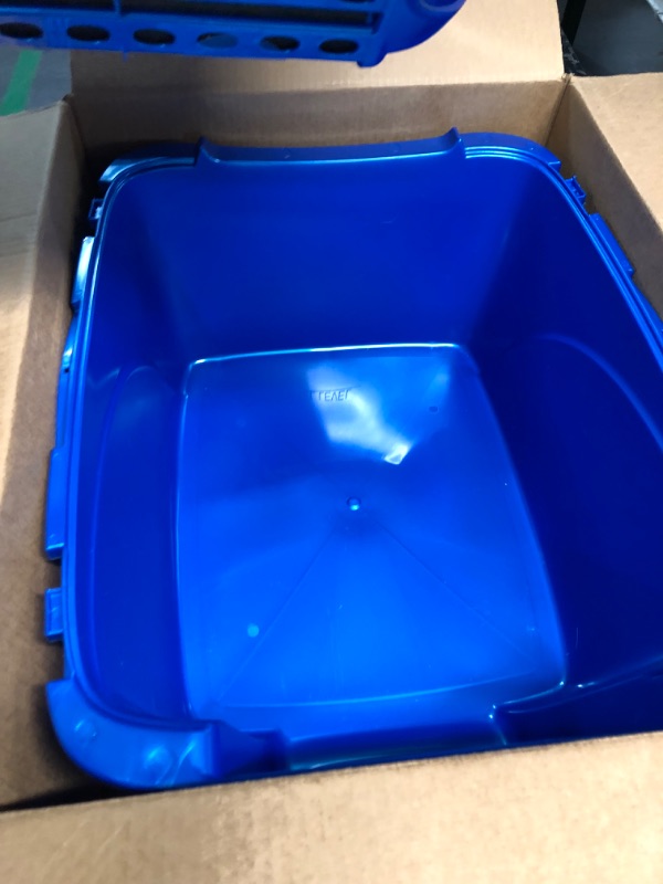 Photo 3 of **SMALL AMOUNT OF PET HAIR ON ITEM***Van Ness Pets Odor Control Extra Large, Giant Enclosed Cat Pan with Odor Door, Hooded, Blue, CP7