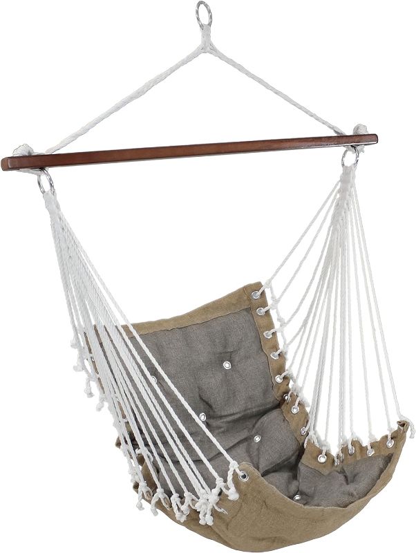 Photo 1 of **READ NOTES**Sunnydaze Tufted Victorian Large Hanging Hammock Chair - Sturdy 300 Pound Capacity - Gray
