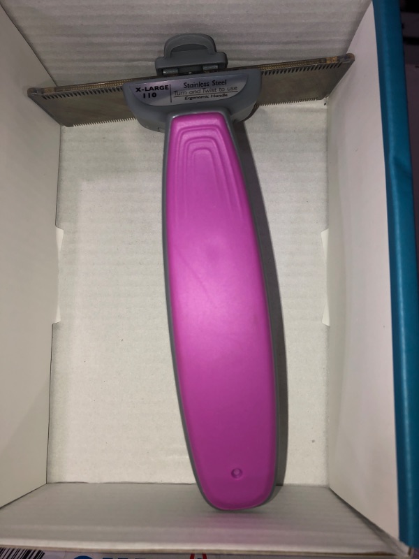 Photo 2 of (NON-REFUNDABLE) Dog Brush, Cat Shedding Brush Effectively Reduces Shedding by up to 90%, Dual Edge Design with Heavy Duty Stainless Steel Hair Removal Tool with Non-Slip Handle, Suitable for Cats, Dogs, Horses, etc. Large Purple