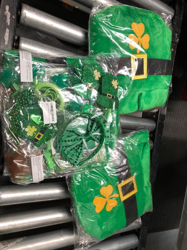 Photo 2 of **NON-REFUNDABLE BUNDLE-3 PACKS)St. Patrick's Day Party Favors Decorations St. Patrick's Day Accessories Include Shamrock Glasses, Headbands, Mustaches, Tattoo Stickers, Bracelets, Etc, for St. Patrick's Day Party Supplies