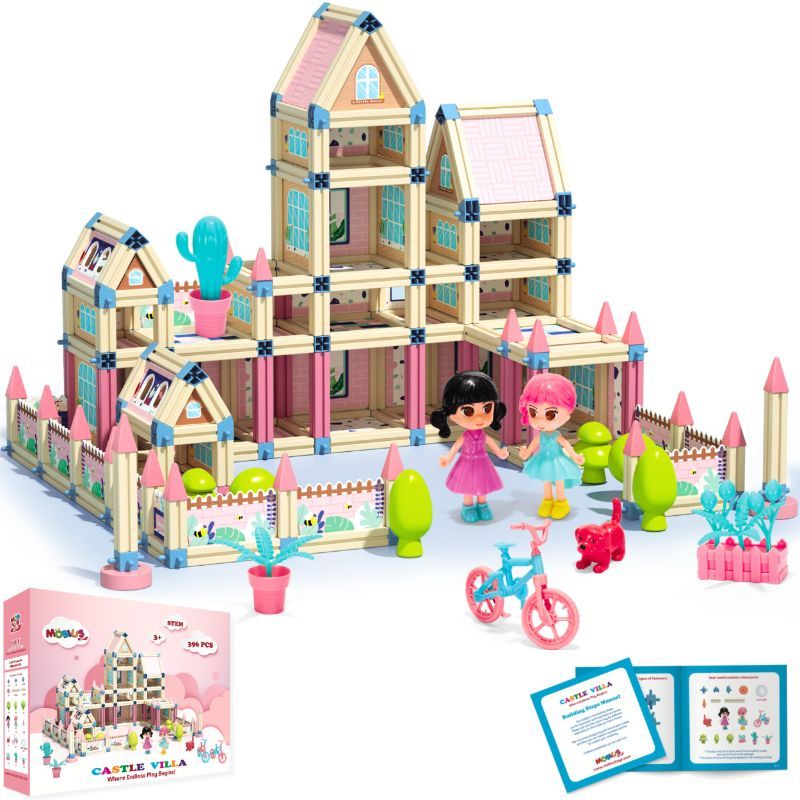 Photo 1 of 396-Piece 3D Princess Castle Villa Doll House Building Toy Set - STEM Montessori DIY Building Blocks Toys 