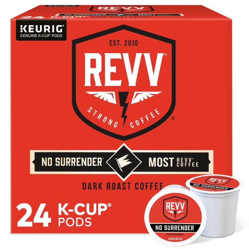 Photo 1 of ***NONREFUNDABLE, EXP 4/5/24***
REVV No Surrender, Single-Serve Keurig K-Cup Pods, Dark Roast Coffee, 24 Count No Surrender 24 Count (Pack of 4)