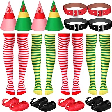 Photo 1 of ***NONREFUNDABLE 2 PACK BUNDLE***
Suhine 16 Pieces Christmas Elf Hat Shoes Covers Socks Belt Set Elf Costume