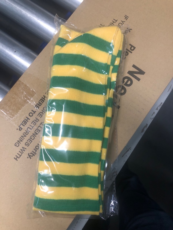 Photo 2 of **BUNDLE OF 2 (NON REFUNDABLE)**
American Trend Striped Knee High Socks - Green/Yellow