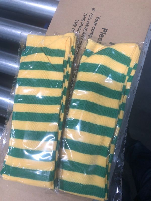 Photo 3 of **BUNDLE OF 2 (NON REFUNDABLE)**
American Trend Striped Knee High Socks - Green/Yellow