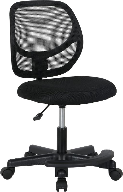 Photo 1 of **STOCK PHOTO FOR REFERENCE ONLY**
Amazon Basics Kids Adjustable Mesh Low-Back Swivel Study Desk Chair with Footrest, Black