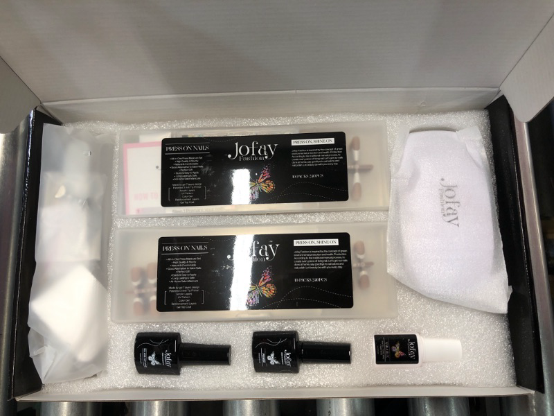 Photo 1 of French Tip Press On Nails, Jofay Fashion 240Pcs Short Square Fake Nails