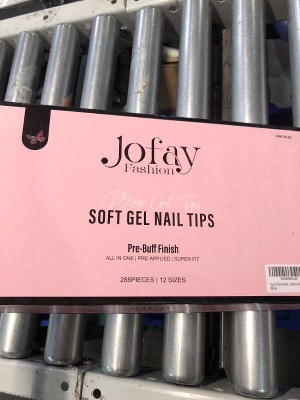 Photo 2 of French Tip Press On Nails Kit, Jofay Fashion x Coat Gel Nail Tips Kit, 288Pcs Brown Medium - Nude Medium Almond