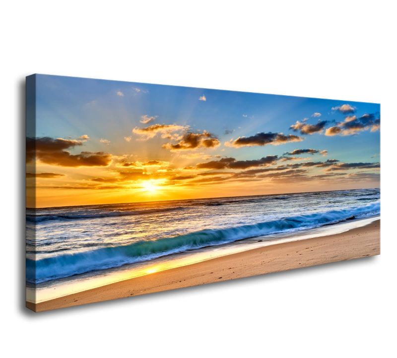 Photo 1 of Large Beach Pictures Wall Art, Sunset Coast Nature Landscape - 30 x 60 inch