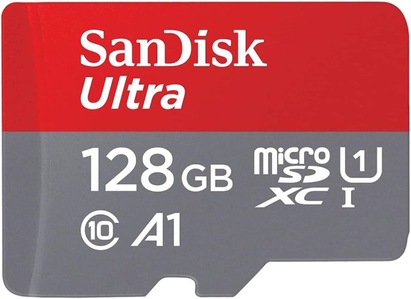 Photo 1 of SanDisk 128GB Ultra microSDXC UHS-I Memory Card with Adapter - 120MB/s, C10, U1, Full HD, A1, Micro SD Card - SDSQUA4-128G-GN6MA