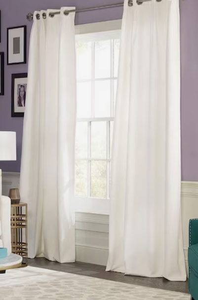 Photo 1 of allen + roth 95-in Cream Room Darkening Thermal Lined Grommet Single Curtain Panel
