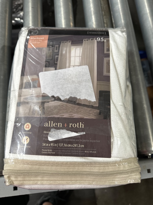 Photo 2 of allen + roth 95-in Cream Room Darkening Thermal Lined Grommet Single Curtain Panel
