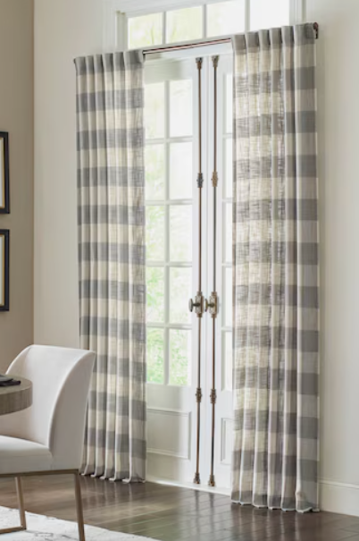 Photo 1 of (see all images) allen + roth -Grey Light Filtering Back Tab Single Curtain Panel 50'' x 84'' 
