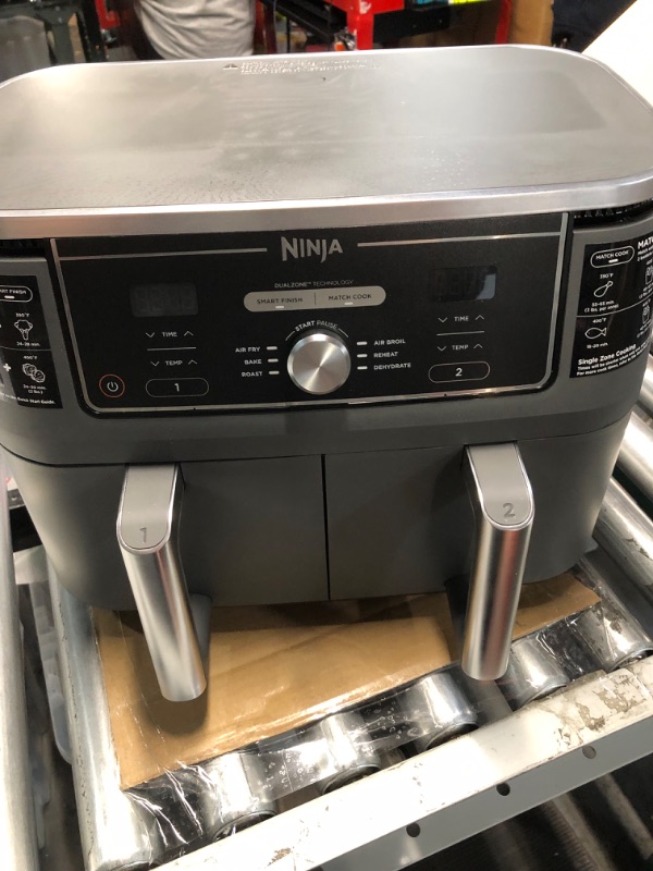 Photo 3 of (opened for inspection)(see all images) Ninja DZ401 Foodi 10 Quart 6-in-1 DualZone XL 2-Basket Air Fryer with 2 Independent Frying Baskets