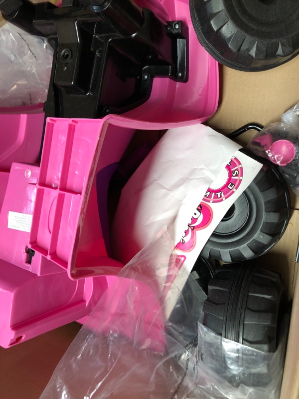 Photo 3 of ***USED*UNKNOWN IF MISSING PARTS*UNABLE TO TEST***
Four Wheeler for Kids – Battery Powered Electric Quad – Ride On Toy ATV with Princess Decals for Children 3-6 Years by Lil’ Rider (Pink and Purple)