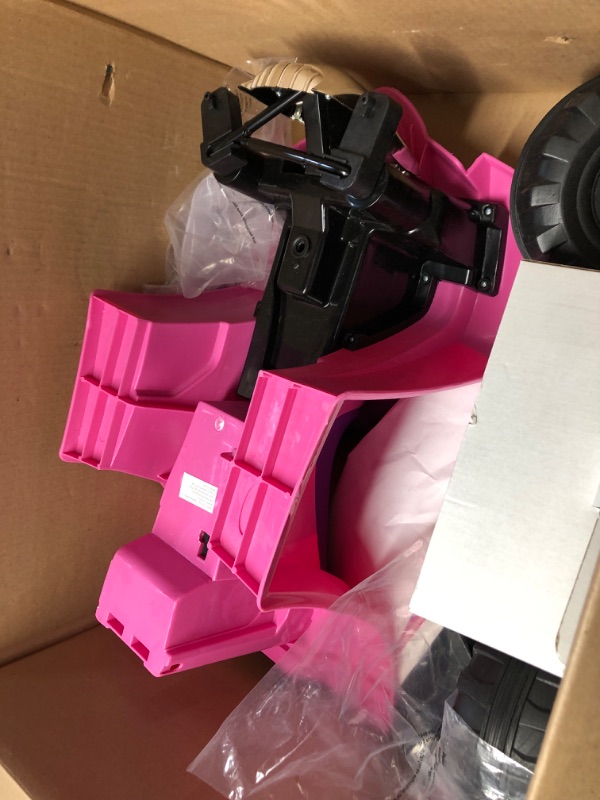 Photo 2 of ***USED*UNKNOWN IF MISSING PARTS*UNABLE TO TEST***
Four Wheeler for Kids – Battery Powered Electric Quad – Ride On Toy ATV with Princess Decals for Children 3-6 Years by Lil’ Rider (Pink and Purple)