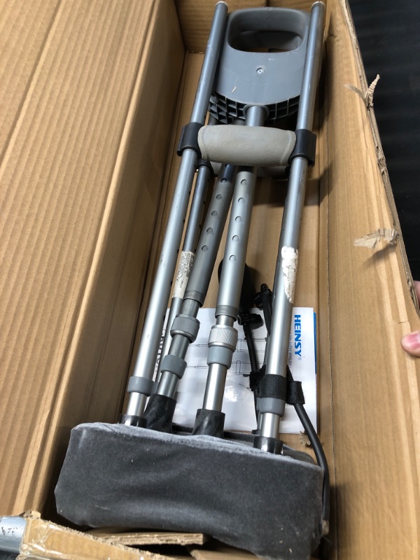 Photo 2 of Folding Aluminum Underarm Crutches-Underarm Walking Crutches,Height Adjustable from 4'11" to 5'6", Upgraded Inflatable Airbag Design for Avoiding Axillary Pain,Walking Aid for Teens to Adults