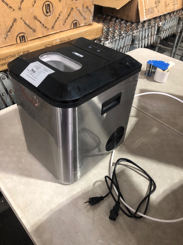 Photo 6 of ***USED - DIRTY - POWERS ON - UNABLE TO TEST FURTHER***
Countertop Ice Maker Machine, 44Lbs/24H Auto Self-Cleaning, 24 Pcs Ice/15 Mins, Portable Compact Ice Maker with Ice Scoop & Basket, Perfect for Home/Kitchen/Office/Bar