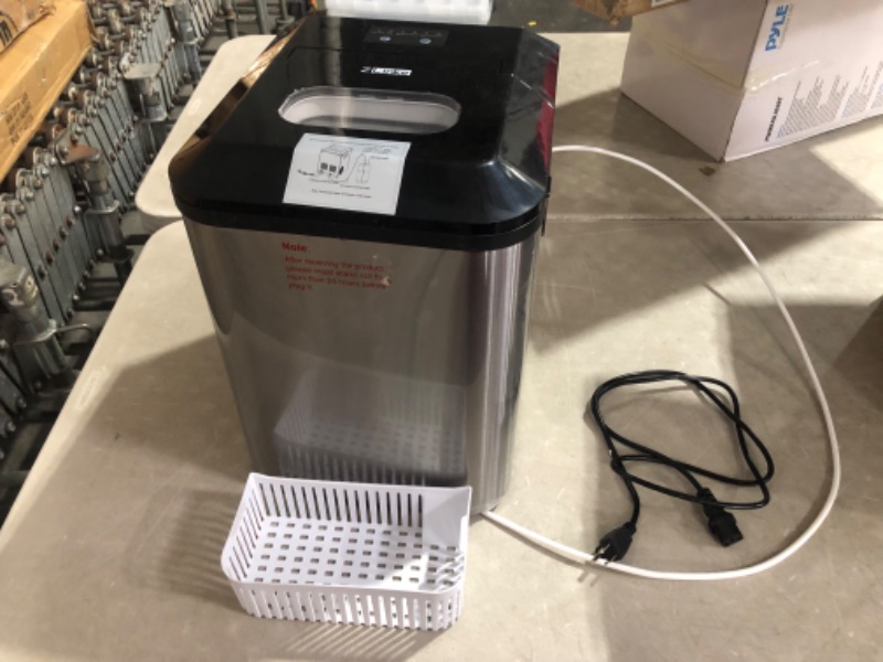 Photo 9 of ***USED - DIRTY - POWERS ON - UNABLE TO TEST FURTHER***
Countertop Ice Maker Machine, 44Lbs/24H Auto Self-Cleaning, 24 Pcs Ice/15 Mins, Portable Compact Ice Maker with Ice Scoop & Basket, Perfect for Home/Kitchen/Office/Bar