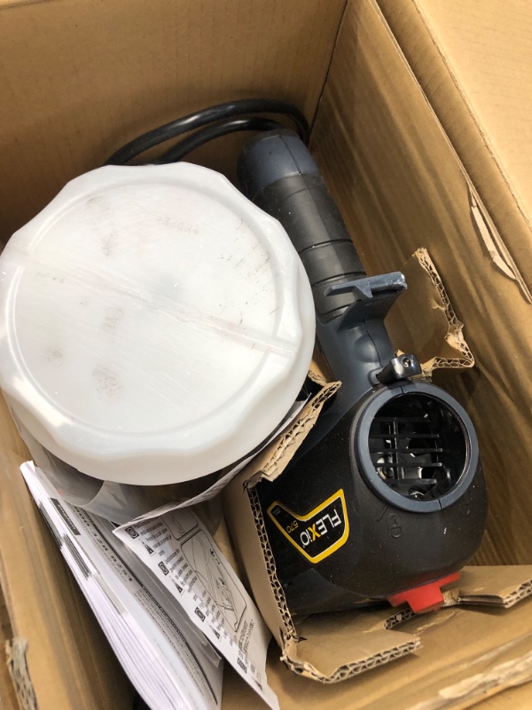 Photo 2 of Wagner Spraytech 0529011 FLEXiO 570 Handheld HVLP Paint Sprayer, Sprays Unthinned Latex, Includes iSpray Nozzle, Complete Adjustability for All Needs & Shur-Line 06100 Gallon Can Paint Pourer Flexio 570 Paint Sprayer + Paint Pourer