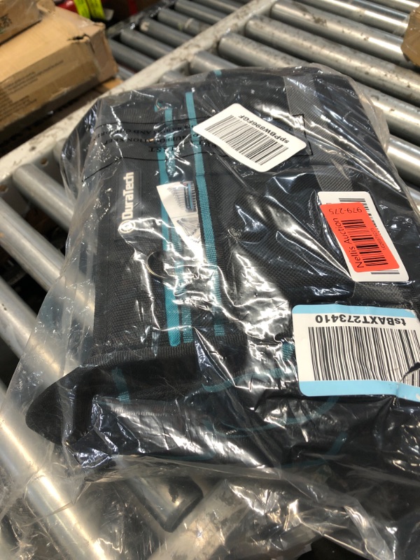 Photo 1 of DURATECH 12 Inch Tool Tote with Waterproof Hard Bottom, Electrician Tool Bag with Rotating Handle, Open Top Tool Bag Wide Mouth Multi-Pockets, Tool Bag Tote for Mechanic Plumber Electrician HVAC