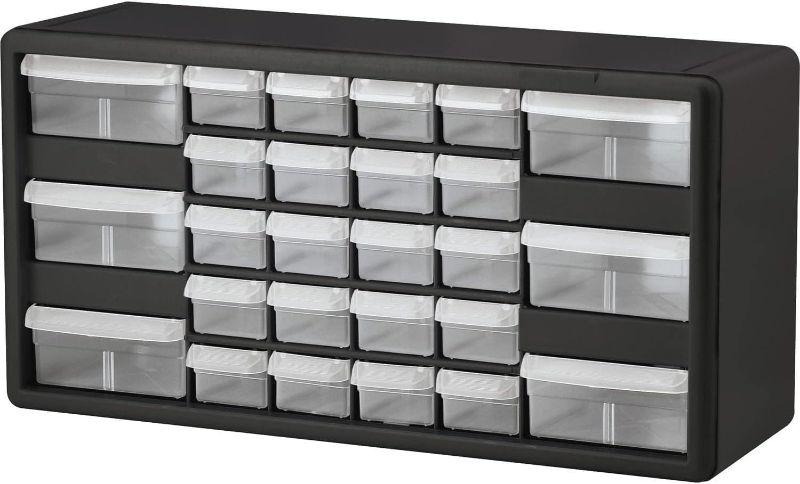 Photo 1 of (NON-REFUNDABLE) Akro-Mils 26 Drawer 10126, Plastic Parts Storage Hardware and Craft Cabinet, Black & 16 Drawer 10116, Plastic Parts Storage Hardware and Craft Cabinet, (10-1/2 W x 8-1/2 D x 6-1/2-H), Black (1-Pack) Black 26 Drawer Cabinet + 16 Drawer Cab