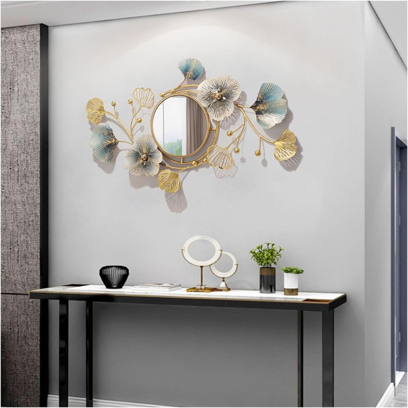 Photo 1 of [READ NOTES]
Hoernflk Metal Decorative Wall Mirrors for Living Room,Large Metal Wall Mirrors Ginkgo Leaf Wall Decor Mirror for Entrance Bedroom Living Room,94 * 52cm 94*52cm