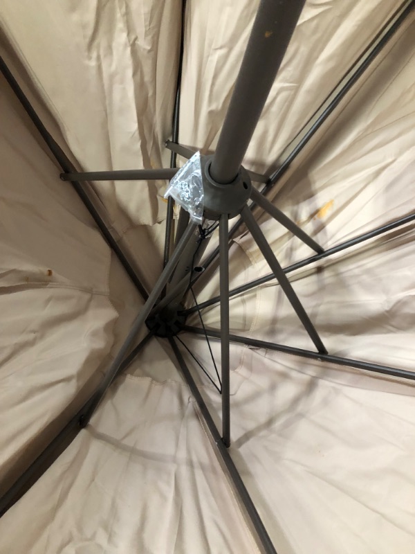 Photo 5 of ***DAMAGED - ONE OF THE RIBS IS BROKEN - SEE PICTURES***
JEAREY 9FT Outdoor Patio Umbrella Outdoor Table Umbrella with Push Button Tilt and Crank, Market Umbrella 8 Sturdy Ribs UV Protection Waterproof for Garden, Deck, Backyard, Pool (Beige) 9FT Beige