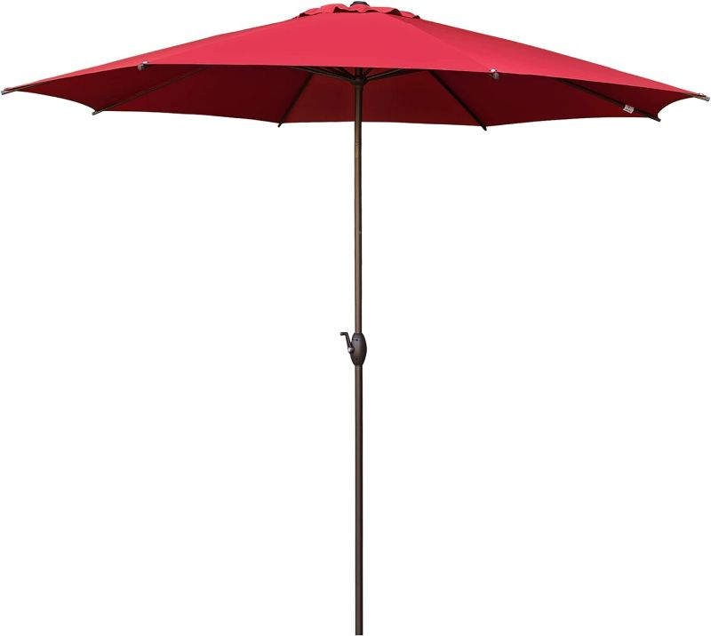 Photo 1 of ***DAMAGED - ONE CORNER TORN - SEE PICTURES***
Abba Patio 9ft Patio Umbrella Outdoor Market Table Umbrella with Push Button Tilt and Crank for Garden, Lawn, Deck, Backyard & Pool, 8 Sturdy Ribs, Beige