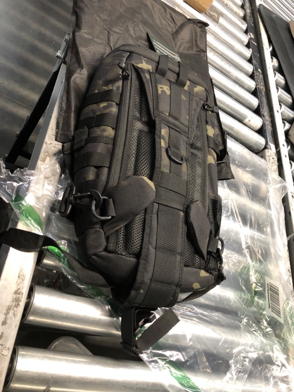 Photo 1 of DBTAC Tactical Shoulder Chest Pack for Concealed Carry of Handgun, Tactical Sling Bag for EDC, Travel, Outdoor Sports 15" x 8" x 5" Single Strap backpack Black Camo