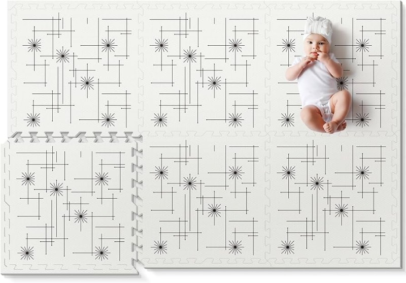 Photo 2 of Baby Play Mat 79x71, Extra Large Baby Mat for Floor, Foldable Play XPE Foam Mat, Reversible Crawling Mat for Baby, Waterproof, Safe & Thick Playmats for Babies and Toddlers, Indoor & Outdoor Use Circle X-Large