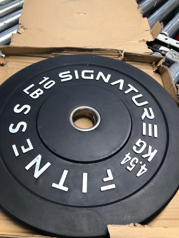 Photo 2 of ***READ NOTES***
Signature Fitness 2" Olympic Bumper Plate Weight Plates with Steel Hub, Pairs, Sets or Sets with 7FT Olympic Barbell, Multiple Options