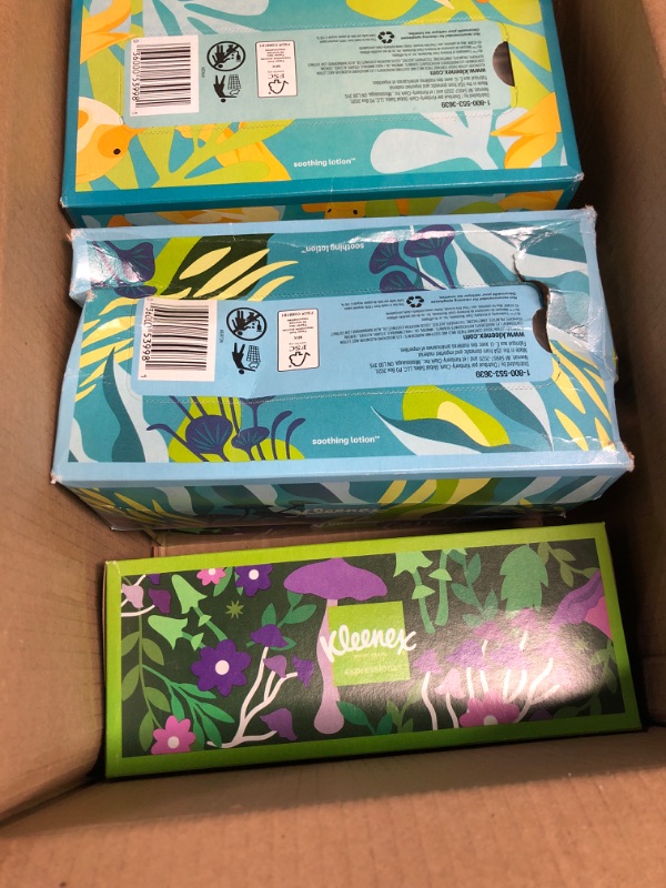 Photo 2 of ***READ NOTES***  INCOMPLETE
Kleenex Expressions Soothing Lotion Facial Tissues with Coconut Oil, Aloe & Vitamin E, 8 Flat Boxes, 120 Tissues Per Box (960 Total Tissues) White 120 Count (Pack of 8)