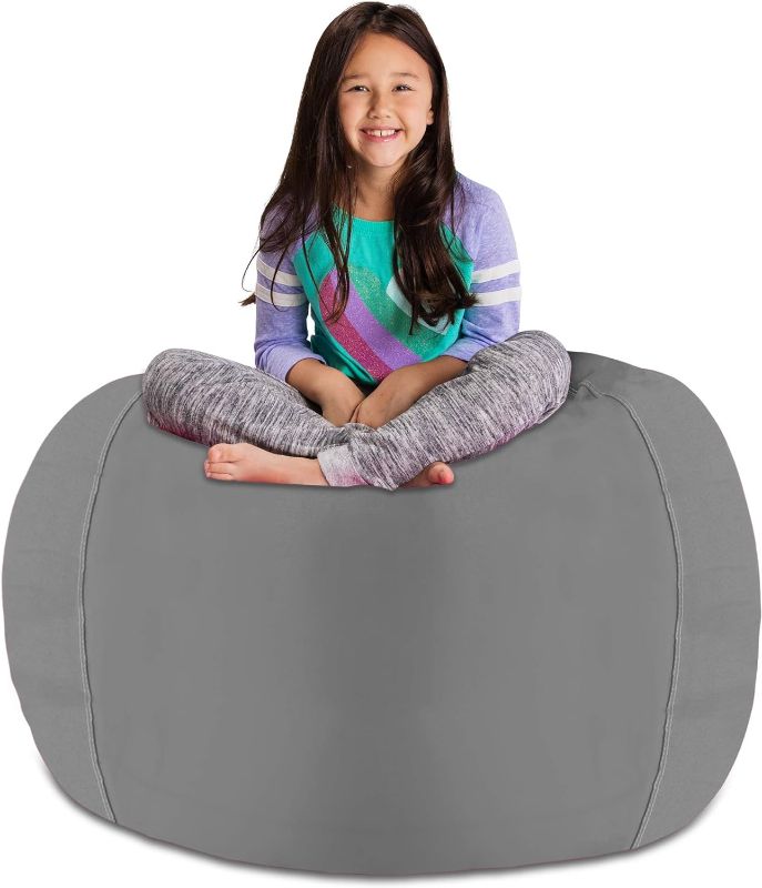 Photo 1 of ***STOCK PHOTO FOR REFERENCE ONLY - ACTUAL ITEM MAY DIFFER - SEE PICTURES***
Posh Creations Bean Bag Chair, Grey, Small, Child Sized, Roughly 36 Inches in Diameter