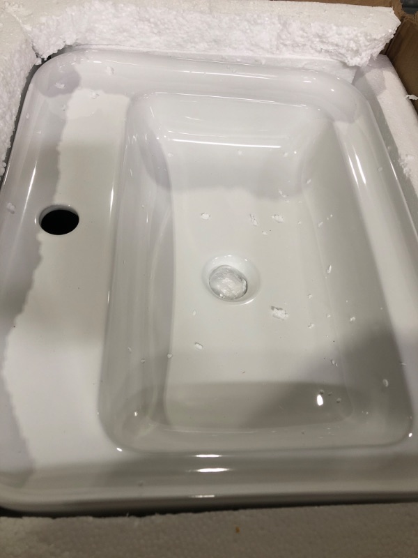 Photo 2 of (see all images) Vessel Sink Rectangular  Above Counter Porcelain Ceramic Bathroom Vessel Sink