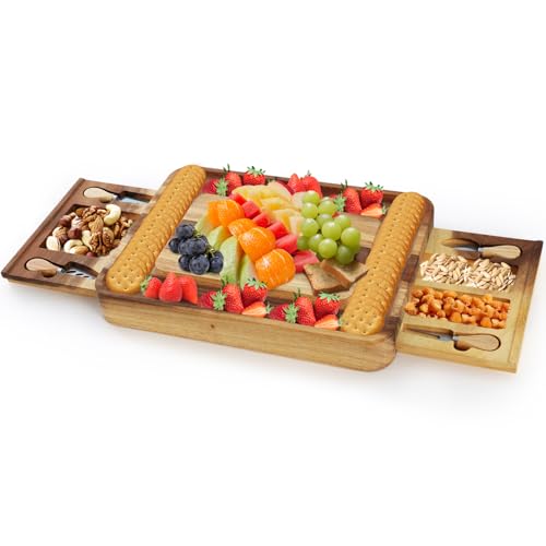 Photo 1 of **MISSING TRAYS**
Danrelax Walnut Wood Charcuterie Boards, Large Wooden Cheese Board Set