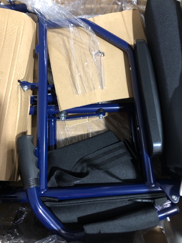 Photo 2 of (used)(see all images) Carex Transport Wheelchair With 19 inch Seat - Folding Transport Chair with Foot Rests