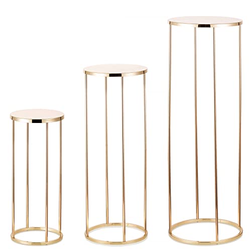 Photo 1 of **MAY BE MISSING PARTS**
Sziqiqi Gold Metal Flower Stand for Wedding Table - Floor Vase Stands 3pcs Gold 23.6in+31.5in+39.4in