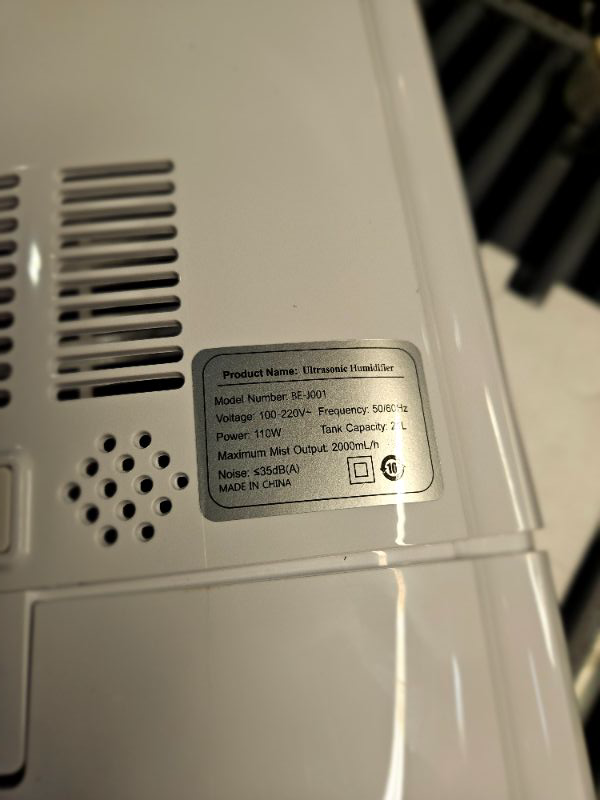 Photo 3 of **MISSING POWER CORD - UNABLE TO TEST**
26L Humidifiers for Bedroom?2000ml/H Ultrasonic Cool Mist Humidifier