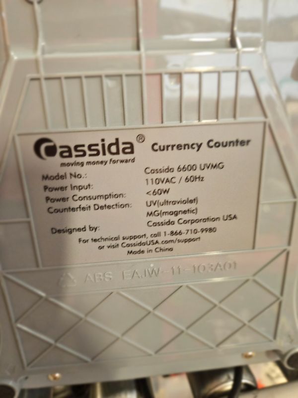 Photo 3 of Cassida 6600 UV/MG – USA Business Grade Money Counter with UV/MG/IR Counterfeit Detection