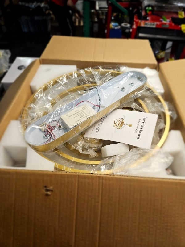 Photo 1 of **UNABLE TO TEST**
FIDGRA Ceiling Fan with Lights, 42 inch Retractable Ceiling Fan with Lights (Gold)