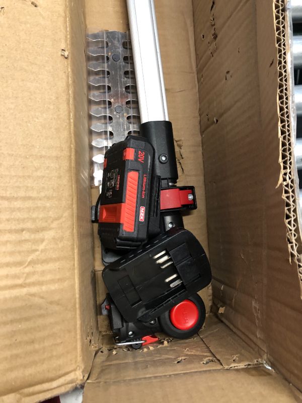 Photo 3 of ***USED AND DIRTY - LIKELY MISSING PARTS - UNABLE TO TEST***
MZK 2-in-1 20V Pole Mini Hedge Trimmer & Grass Shear, 13ft Reach, Electric Hedge Trimmer