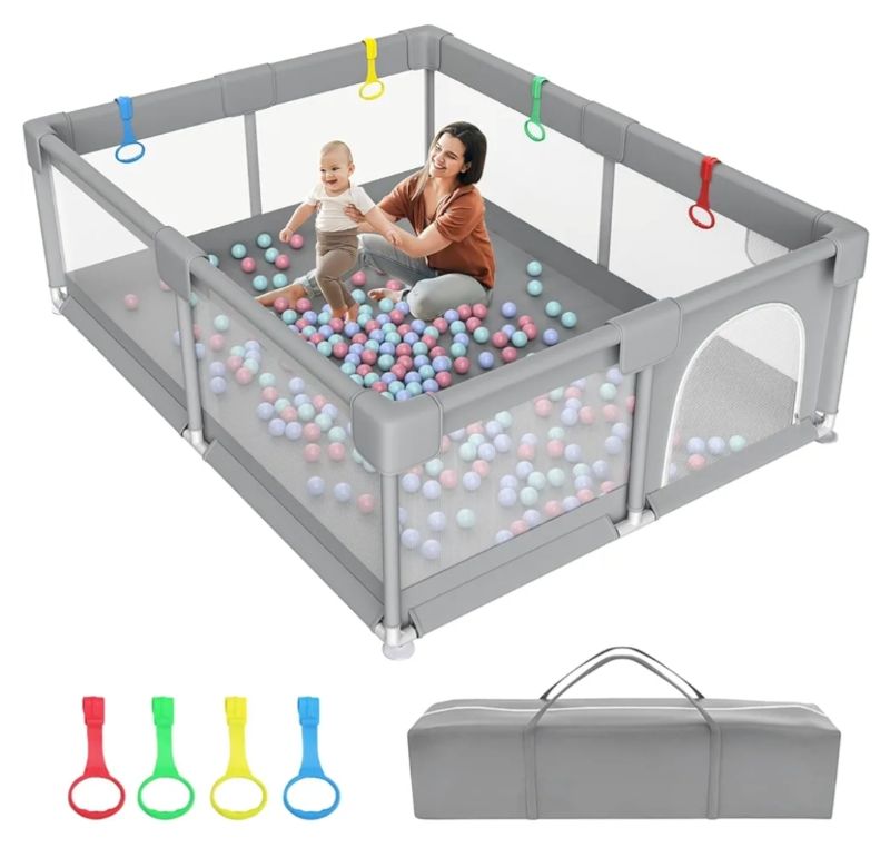 Photo 1 of 79" ×71" Extra Large Baby Playpen, Big Play Pens for Babies and Toddlers