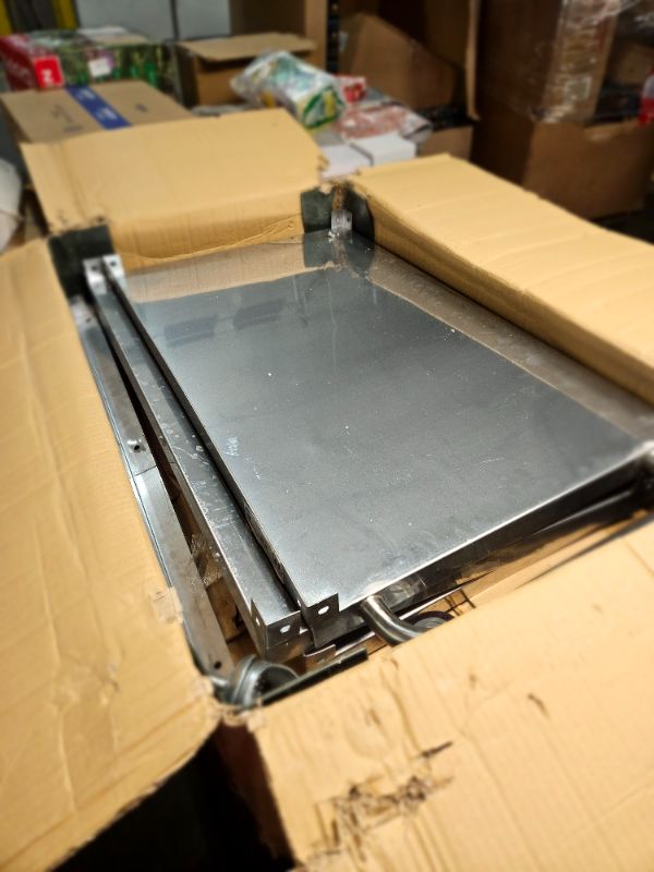 Photo 2 of **APPEARS BENT**
3 Shelf Stainless Steel cart?420 lbs?1MM Thick?Serving cart with Wheels?29.5*15.8*37.4)