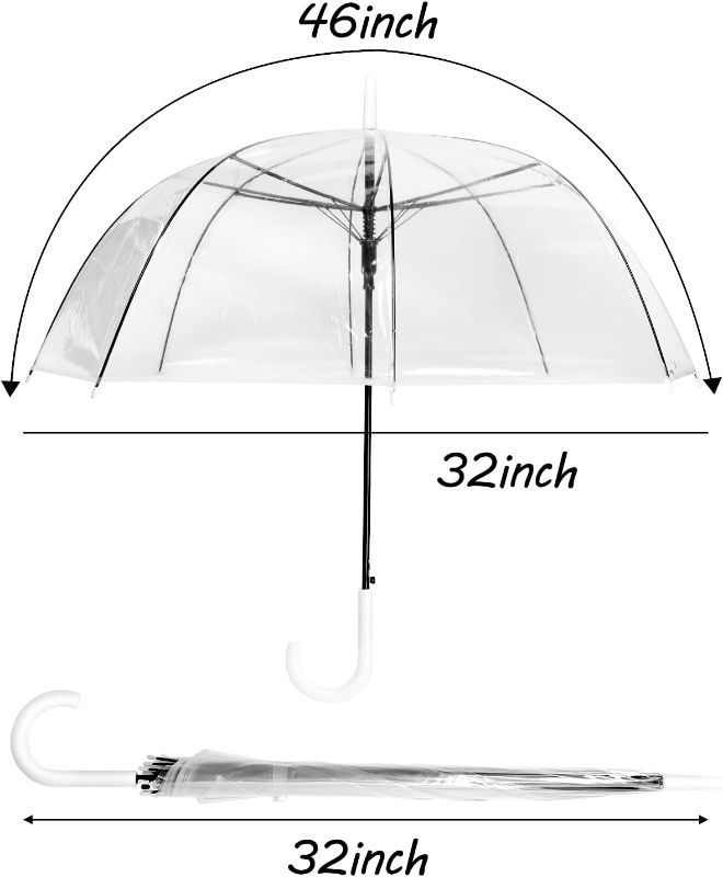 Photo 1 of 46 Inch Clear Bubble Umbrella J Handle Automatic Open