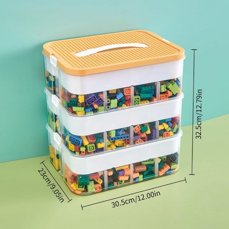 Photo 3 of (READ FULL POST) AEEISHOMEREFORM 3 Layers Toy Organizer Bins with Compartments, (Yelow 3 Layers)