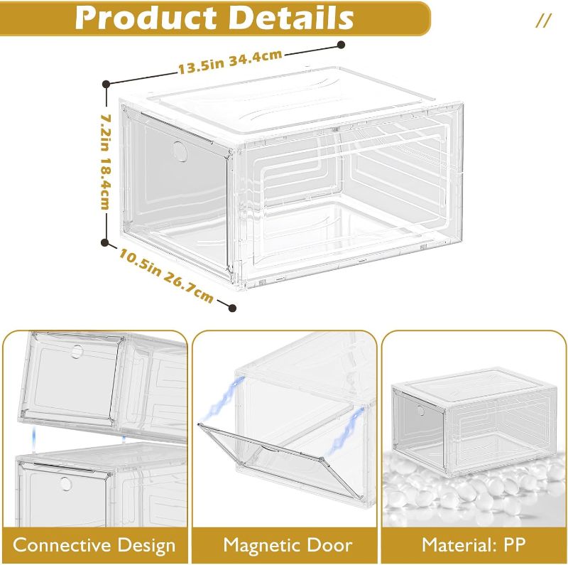 Photo 1 of ?Thicken & Sturdy?Clear Shoe Storage Organizer with Magnetic Door 2pc